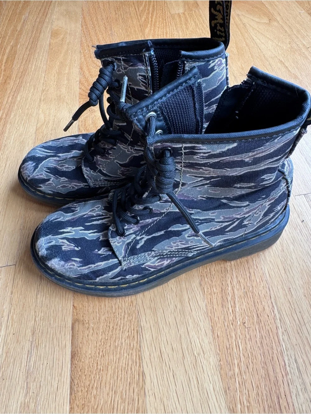 Dr. Martens 1460 Camo Canvas Combat Boots – Kids Size 3